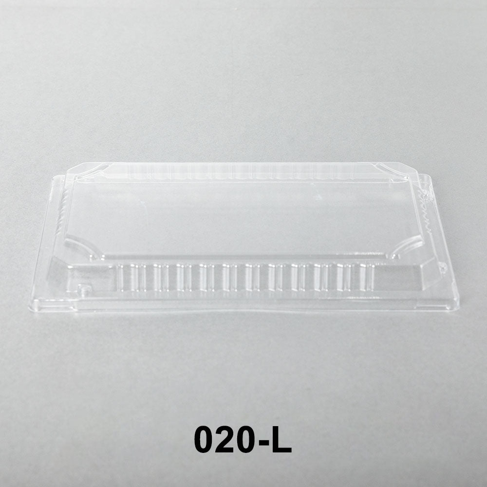 020-L Rectangular Clear Plastic Sushi Tray Container Lid 9 3/8 X 5 3/4 X 1 1/8 - 800/Case