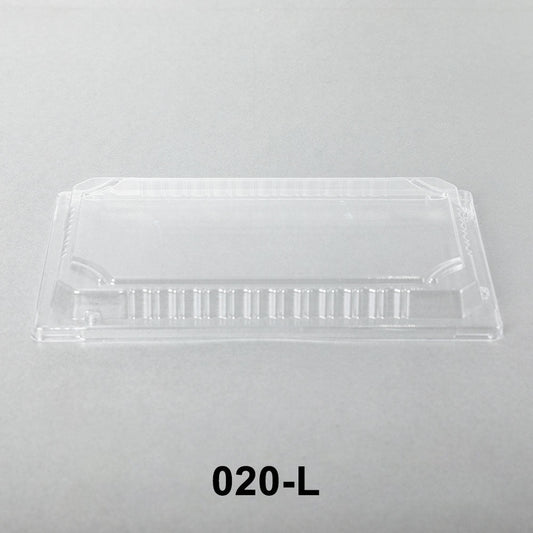 020-L Rectangular Clear Plastic Sushi Tray Container Lid 9 3/8 X 5 3/4 X 1 1/8 - 800/Case