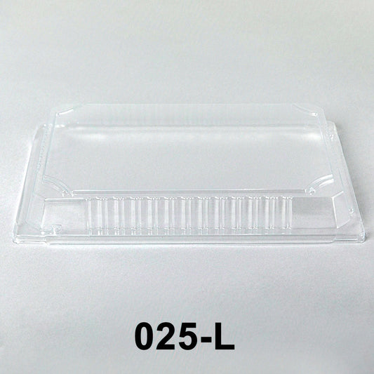 025-L Rectangular Clear Plastic Sushi Tray Container Lid 10 1/4 X 7 3/8 X 1 3/8 - 504/Case