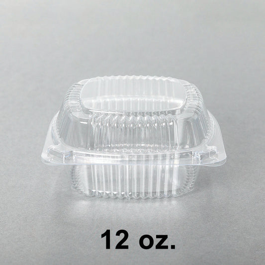 J038 Square Clear Plastic Container 12 oz. - 240/Case