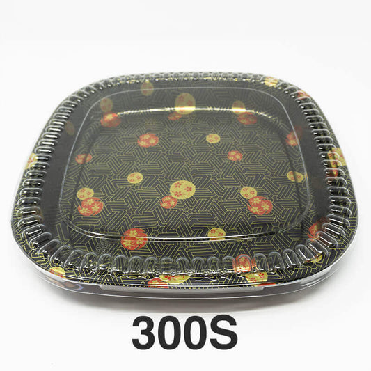 300S Square Flower Pattern Plastic Party Tray Set 13 3/8 X 13 3/8 X 1 5/8 - 60/Case