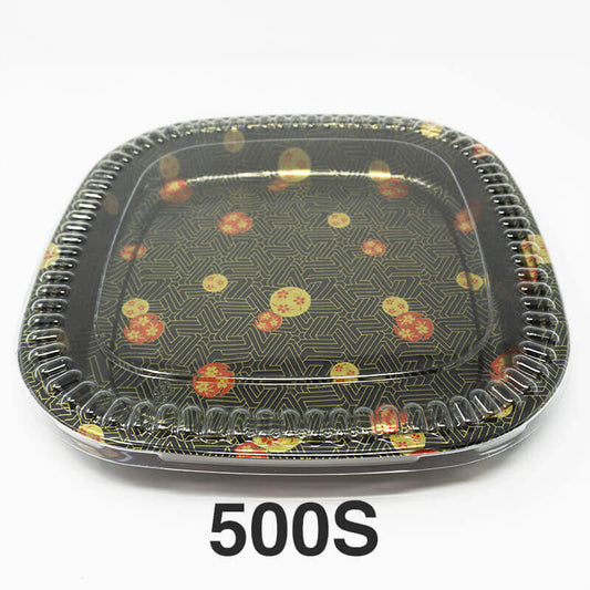 500S Square Flower Pattern Plastic Party Tray Set 16 1/8 X 16 1/8 X 1 5/8 - 60/Case