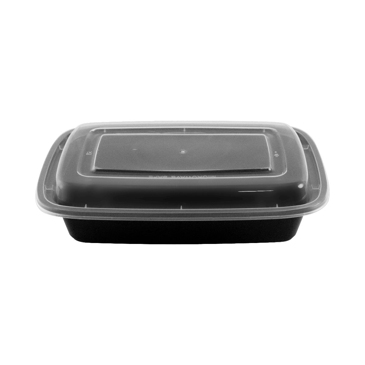 24 oz. Rectangular Premium Black Plastic Container Set - 150/Case