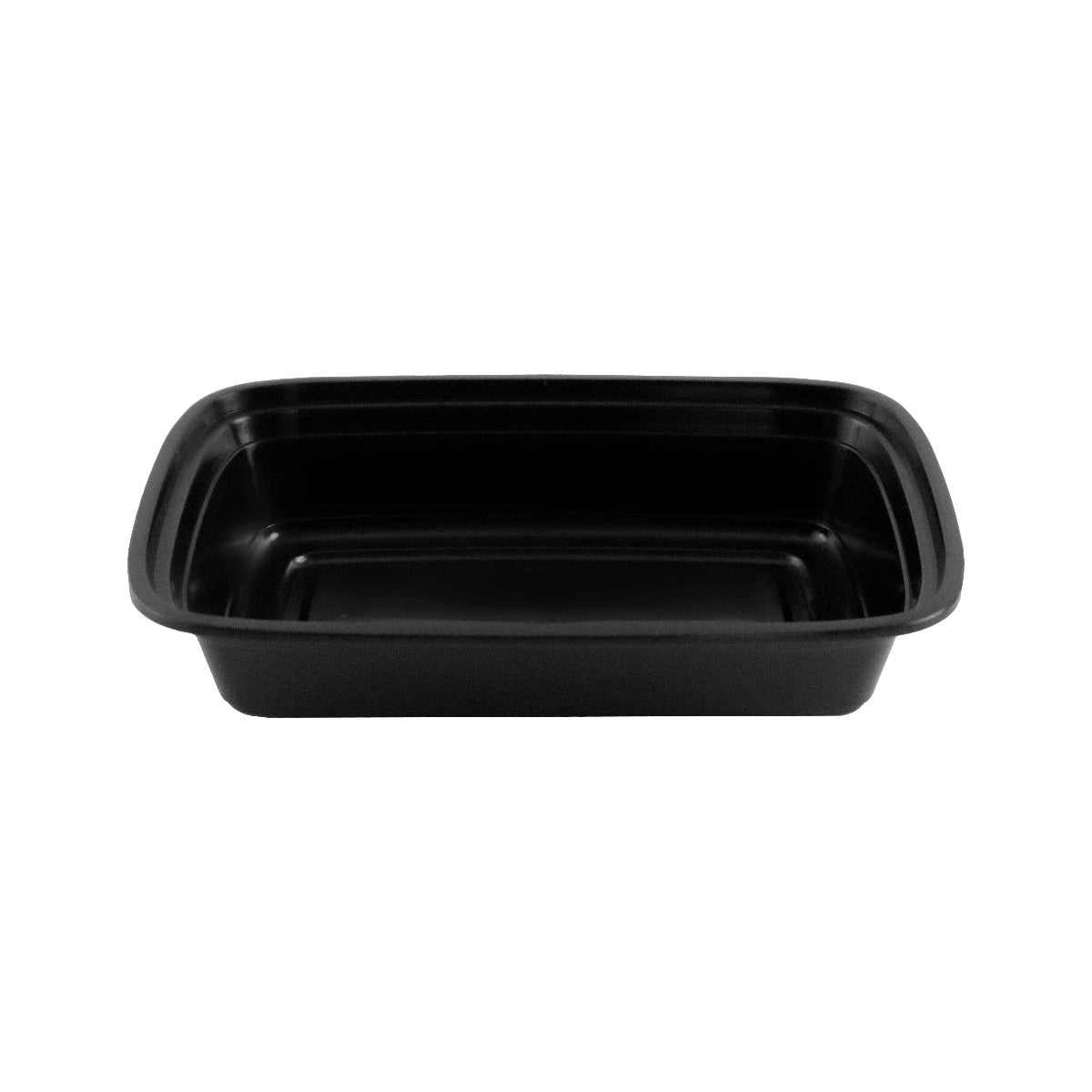 24 oz. Rectangular Premium Black Plastic Container Set - 150/Case