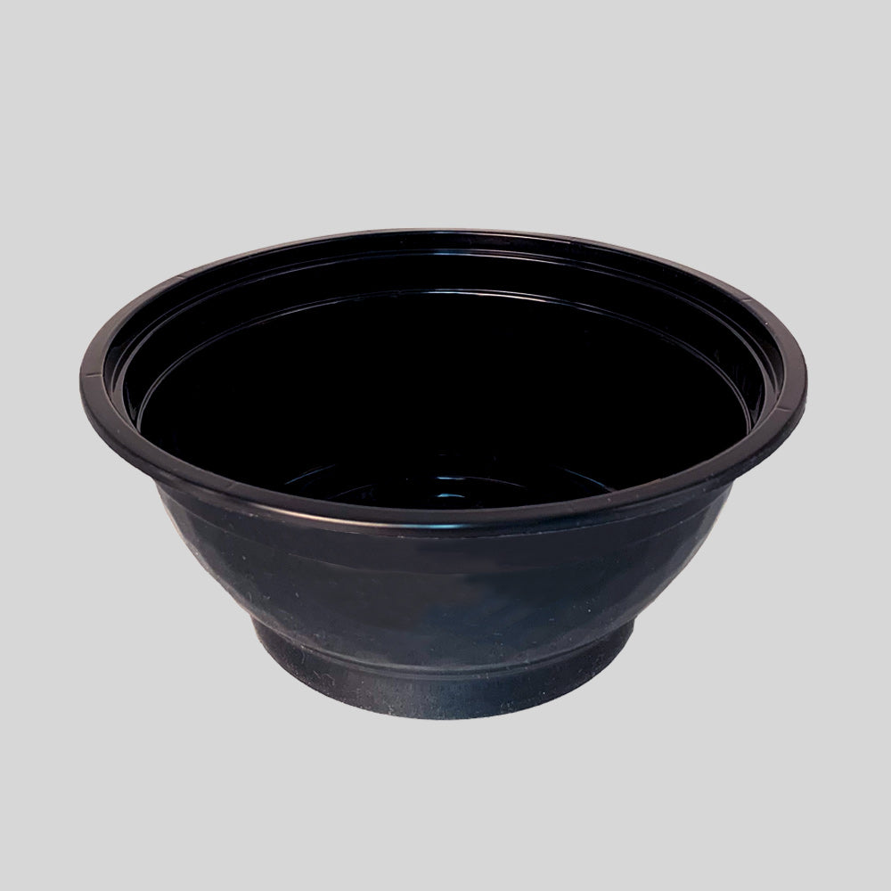 64 oz. Round Black Plastic Food Container Set w/ insert - 300 set/Case