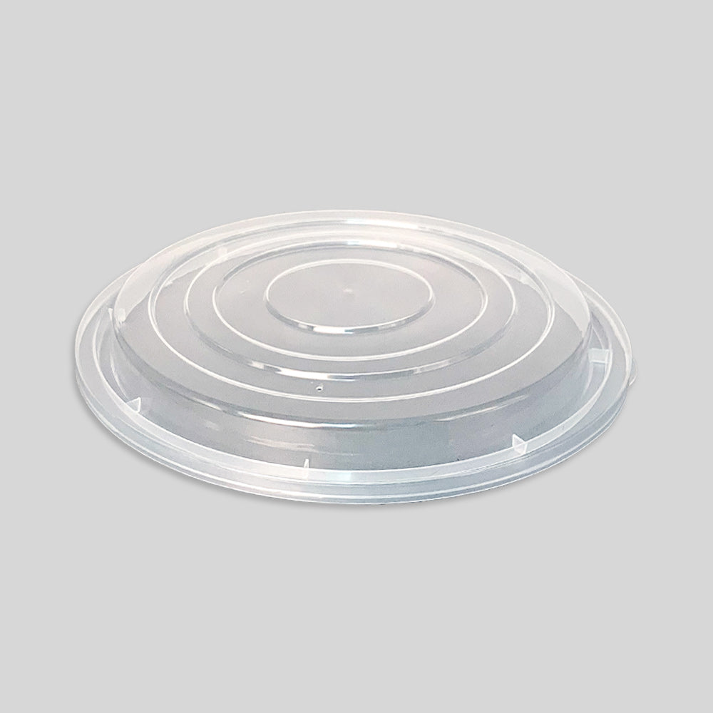 50 oz. Round Black Plastic Food Container Set - 150 set/Case