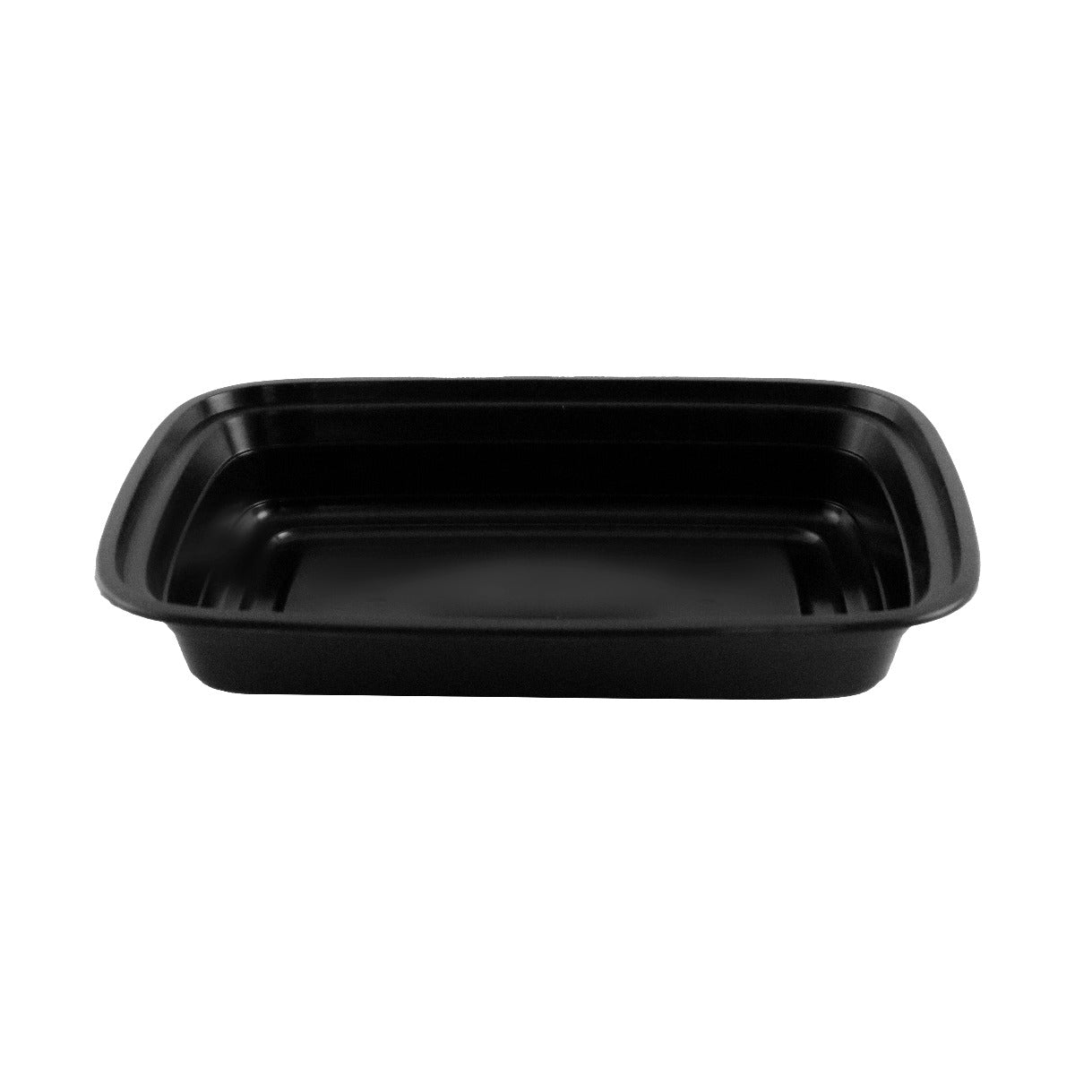 28 oz. Rectangular Black Plastic Container Set (868) - 150/Case