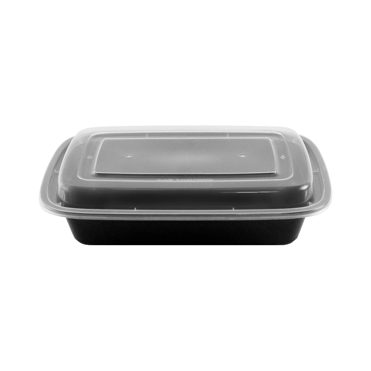 32 oz. Rectangular Black Plastic Container Set (878) - 150/Case