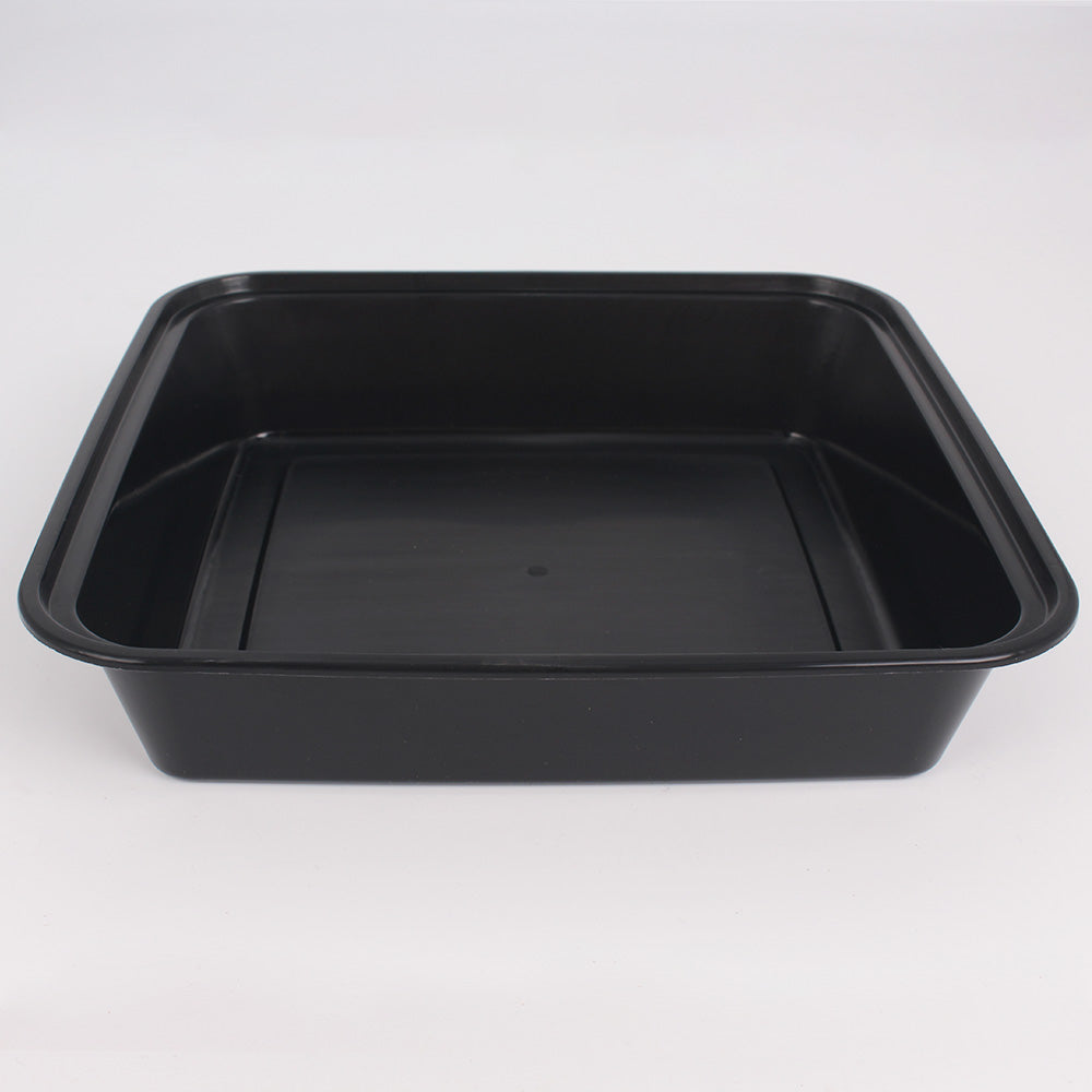 8 X 8 Square Black Plastic Container Set (8148) - 100/Case