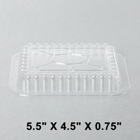 Rectangular Clear Plastic Lid For 1 lb. Aluminum Foil Steam Table Pan - 1000/Case