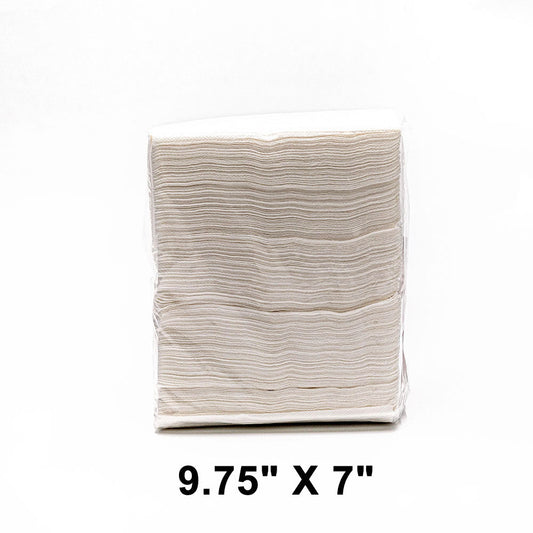 HW 9 3/4 X 7 White Low Fold Napkin - 8000/Case