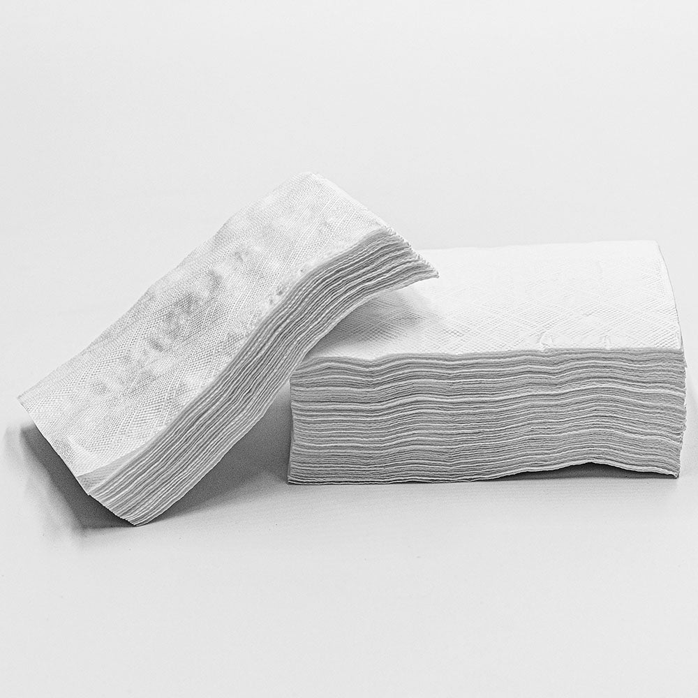HW 9 3/4 X 7 White Low Fold Napkin - 8000/Case