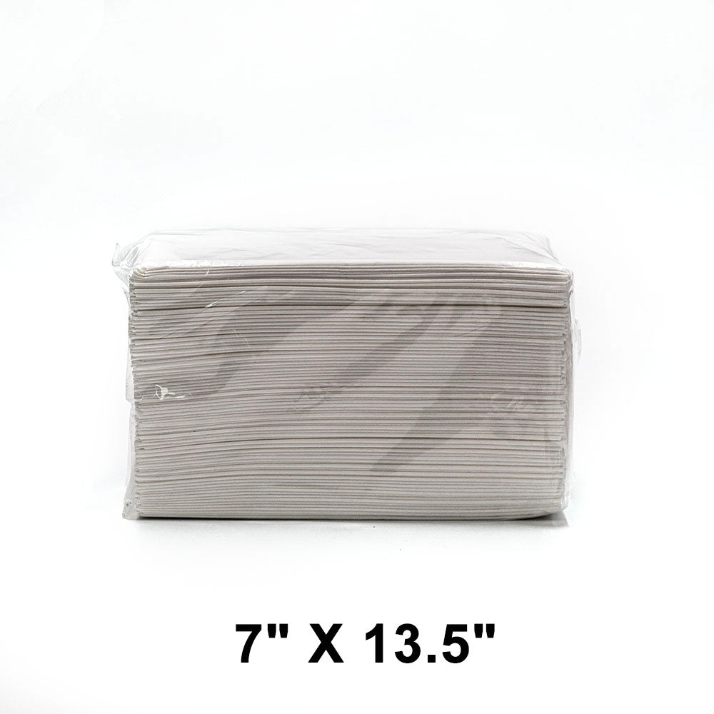HW 7 X 13.5 White Tall Fold Napkin - 8000/Case