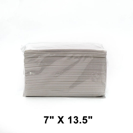 HW 7 X 13.5 White Tall Fold Napkin - 8000/Case