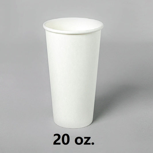 White Paper Coffee Cups 20 oz. - 500/Case