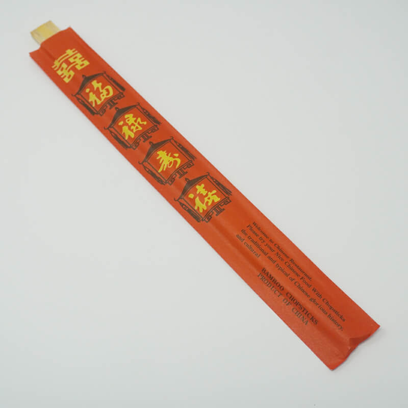 SD 9 Conjoined Bamboo Chopstick With Red Sleeve - 640/Case