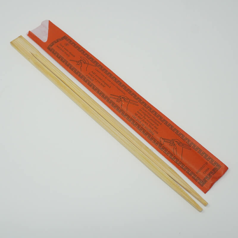 SD 9 Conjoined Bamboo Chopstick With Red Sleeve - 640/Case