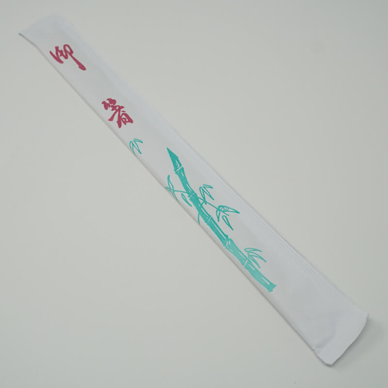 SD 9 Conjoined Bamboo Chopstick With White Sleeve - 640/Case