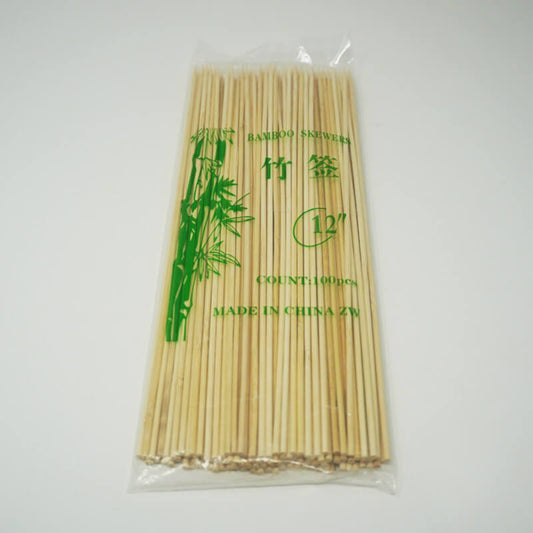 1/8 (3 mm) X 12 Thin Round Bamboo Skewer - 10000/Case