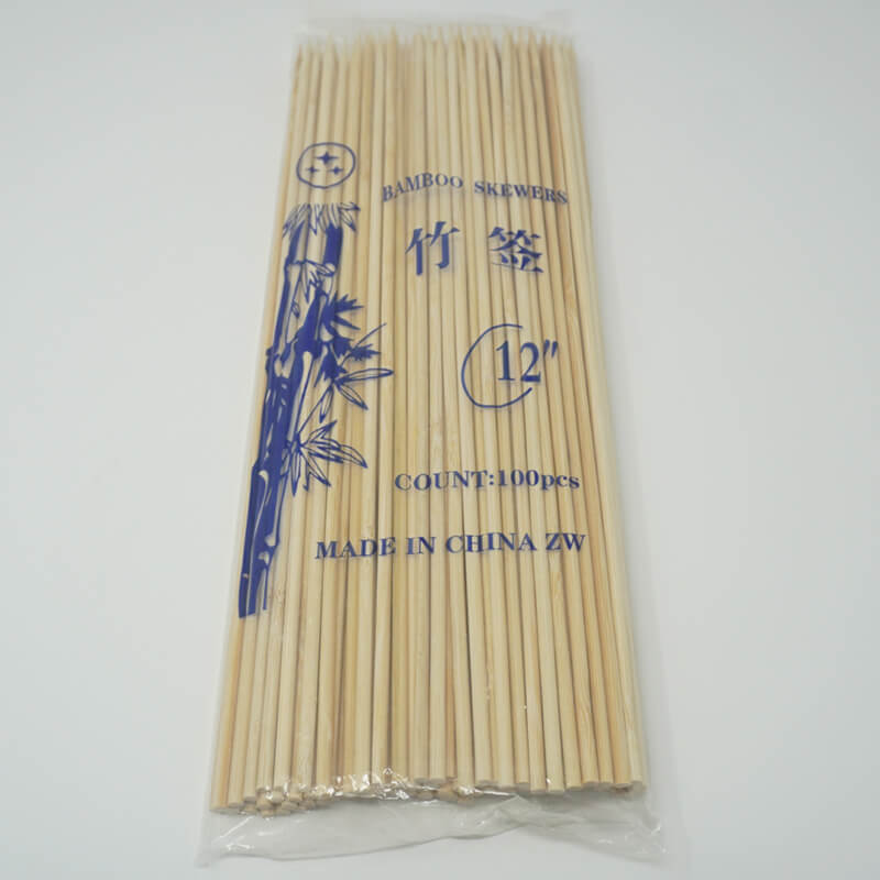 5/32 (4 mm) X 12 Thick Round Bamboo Skewer - 5000/Case