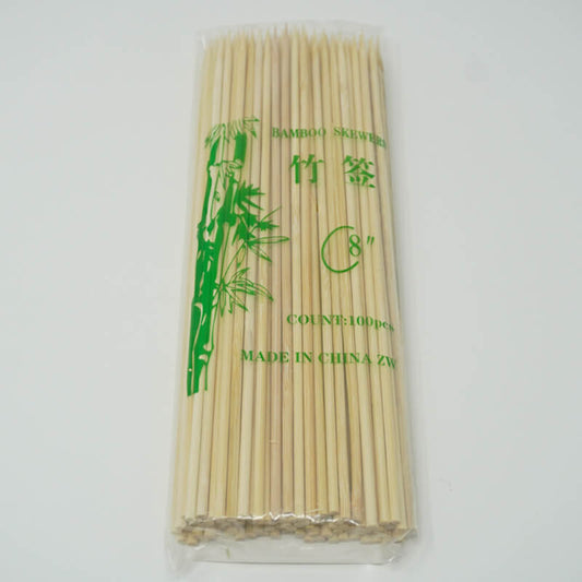 1/8 (3 mm) X 8 Thin Round Bamboo Skewer - 10000/Case