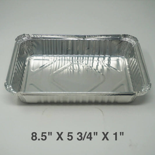 8.5 X 5 3/4 X 1 1.5lbs. Oblong Shallow Aluminum Foil Pan 768/788 - 500/Case