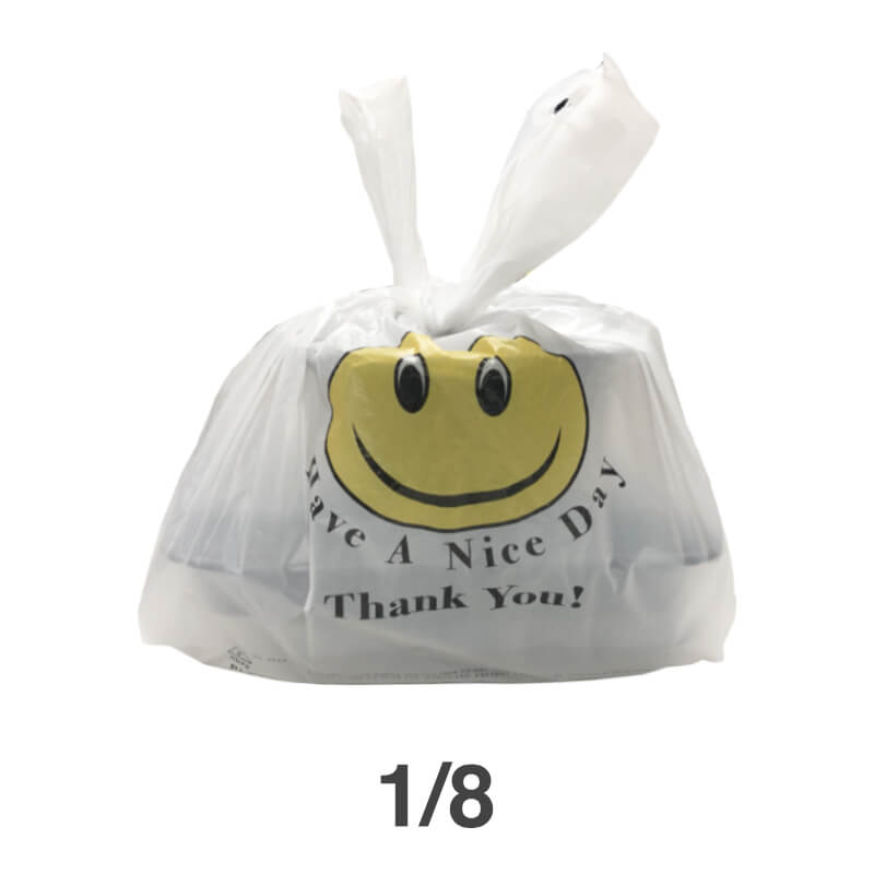 1/8 Smile Face White Plastic T-Shirt Bag - 1000/Case
