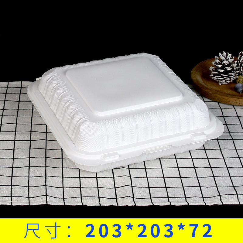 8inch Disposable Lunch Box PP Plastic American Burger Box White Single Compartment Calcium Carbonate Takeaway Fast Food Box