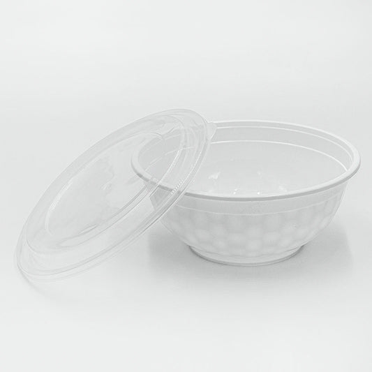 SD 36 oz. Round White Plastic Food Container Set (036) - 150/Case