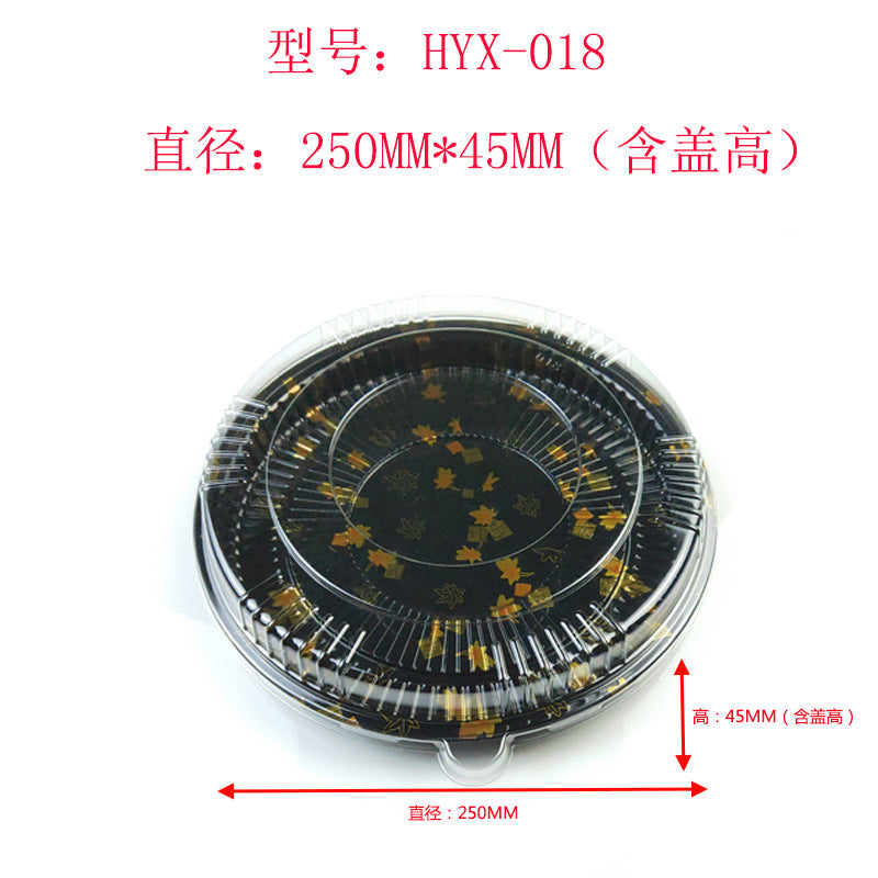 Manufacturer Custom Sushi Box with Lid Takeout Box Salmon Disposable Lunch Box Japanese Style Gold Leaf Print Transparent Box