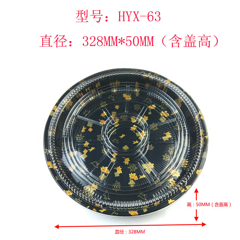 Manufacturer Custom Sushi Box with Lid Takeout Box Salmon Disposable Lunch Box Japanese Style Gold Leaf Print Transparent Box