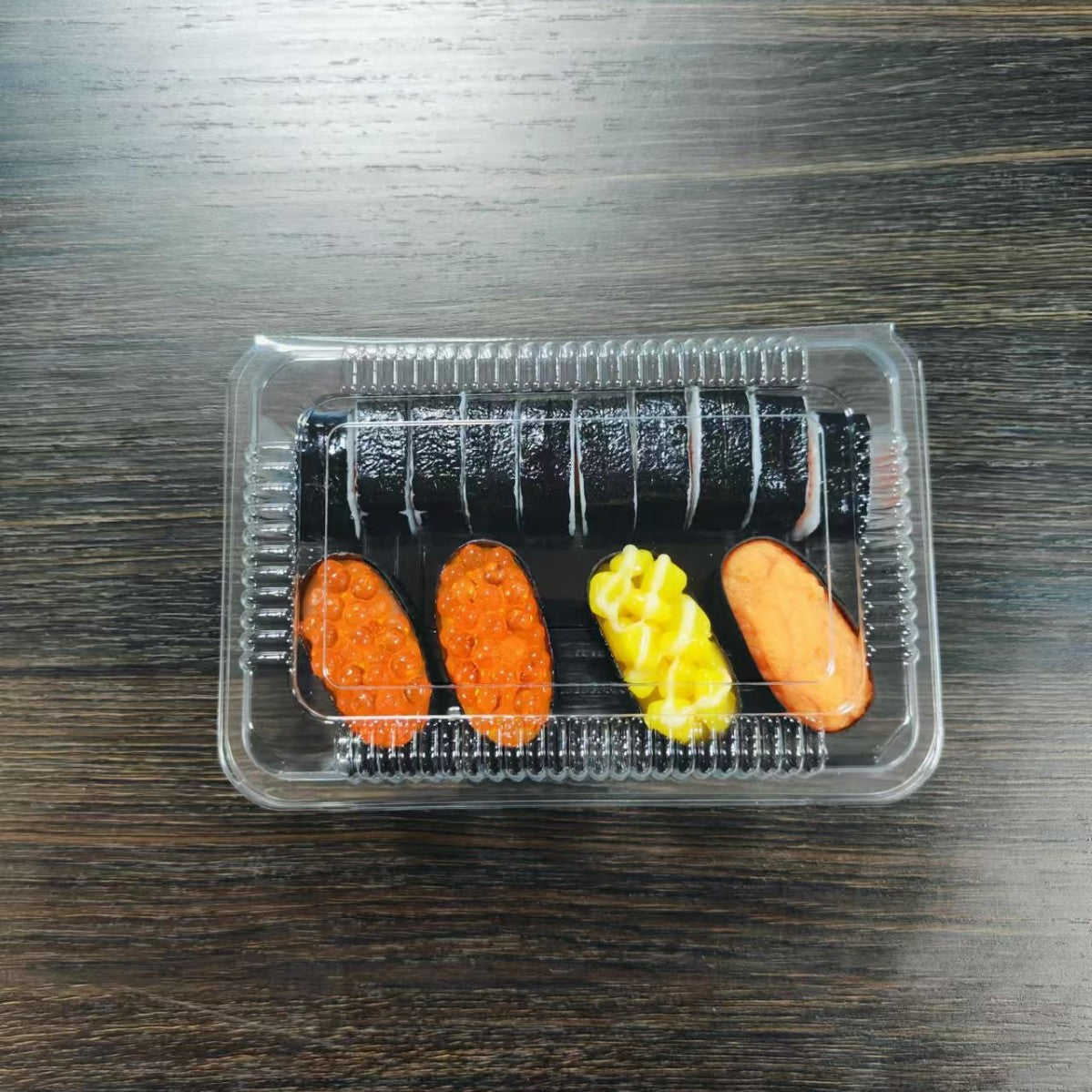 Manufacturer Custom Sushi Box with Lid Takeout Box Salmon Disposable Lunch Box Japanese Style Gold Leaf Print Transparent Box