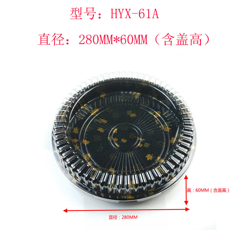 Manufacturer Custom Sushi Box with Lid Takeout Box Salmon Disposable Lunch Box Japanese Style Gold Leaf Print Transparent Box