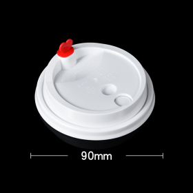 90 PP White Injection Lid with Red Heart Stopper- 1000/case