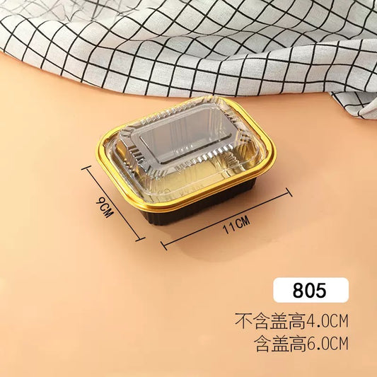 805 gold Rectangular Black Plastic Container Set