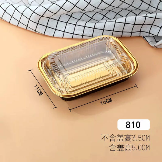 810 gold Rectangular Black Plastic Container Set