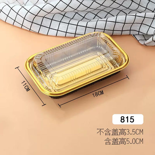 815 gold Rectangular Black Plastic Container Set