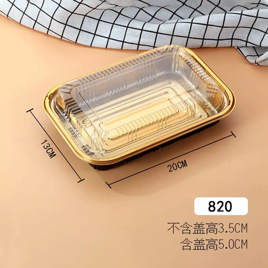 820 gold Rectangular Black Plastic Container Set