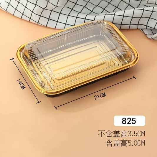825 gold Rectangular Black Plastic Container Set
