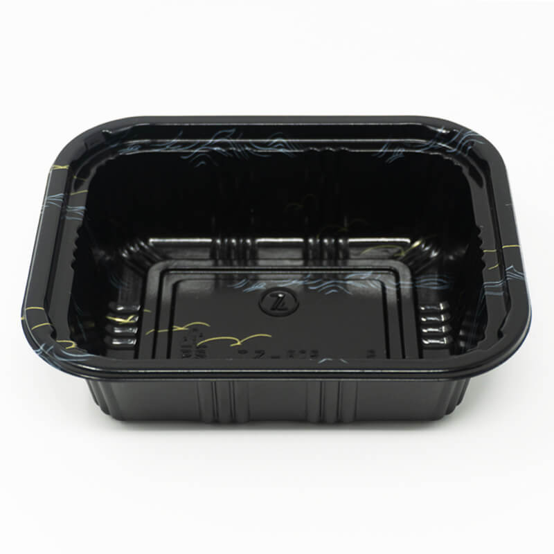 805 Rectangular Black Plastic Lunch Box Set 5 1/2 X 4 5/8 X 1 5/8 - 600/Case